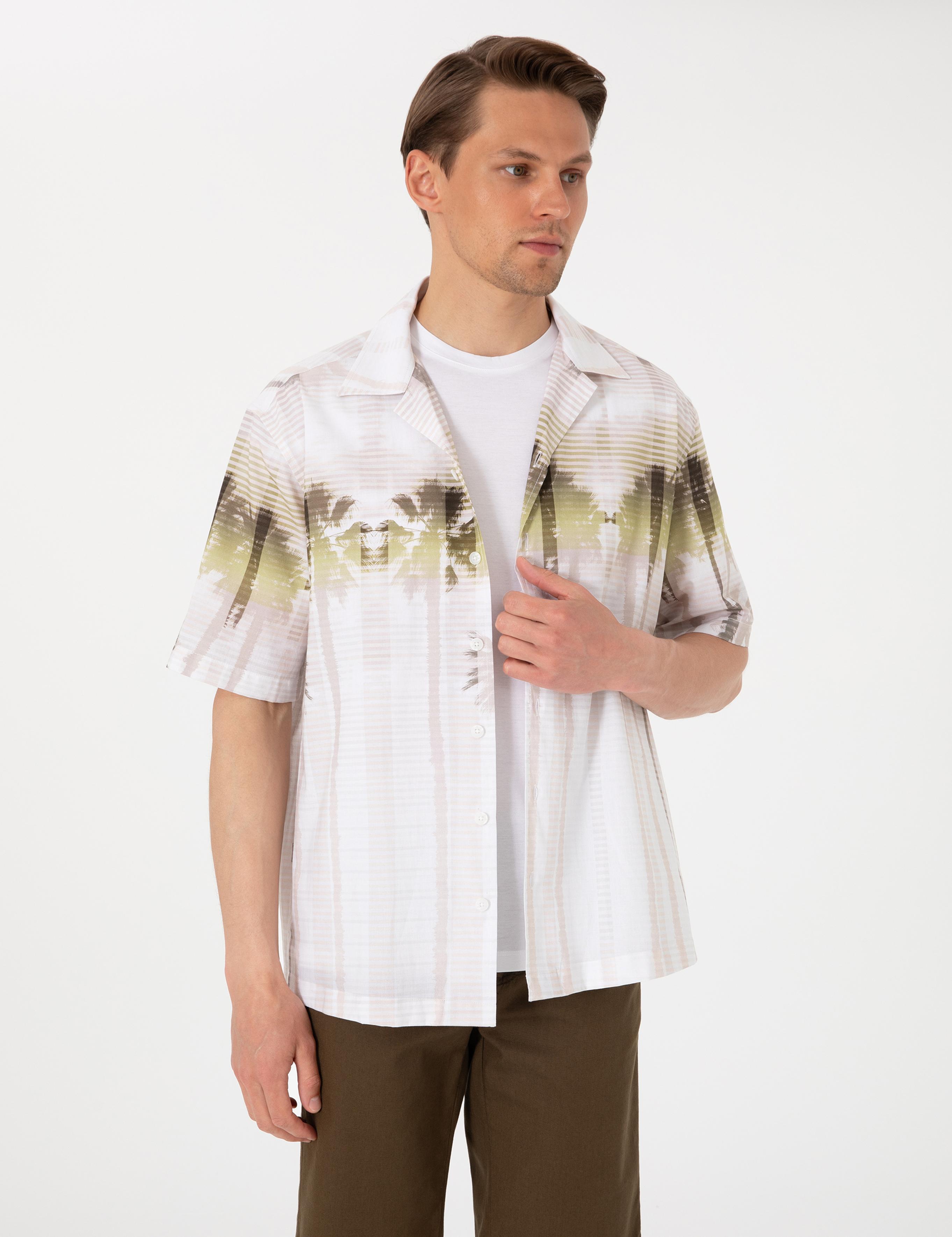 Haki Oversize Kısa Kollu Gömlek