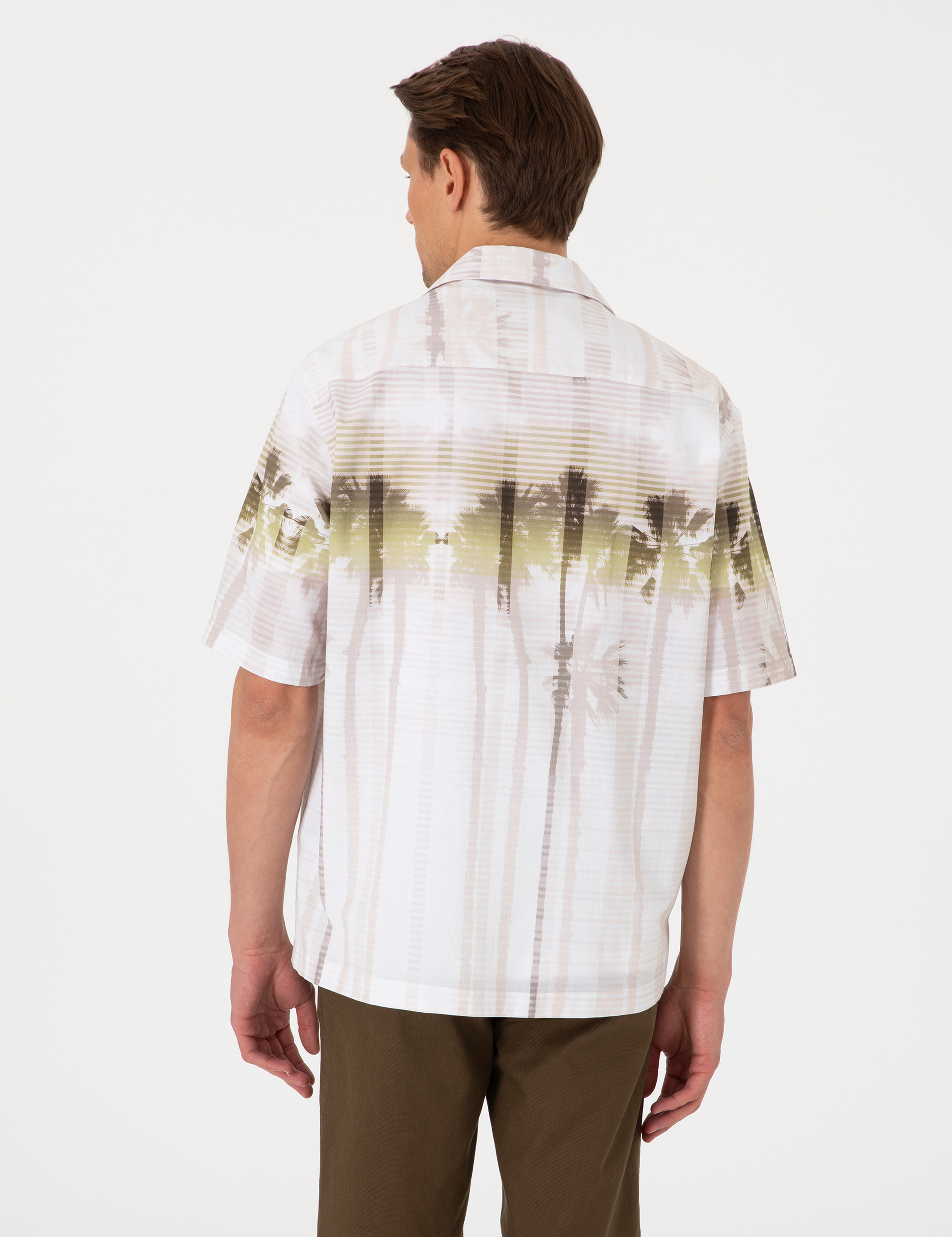 Haki Oversize Kısa Kollu Gömlek - Image 5