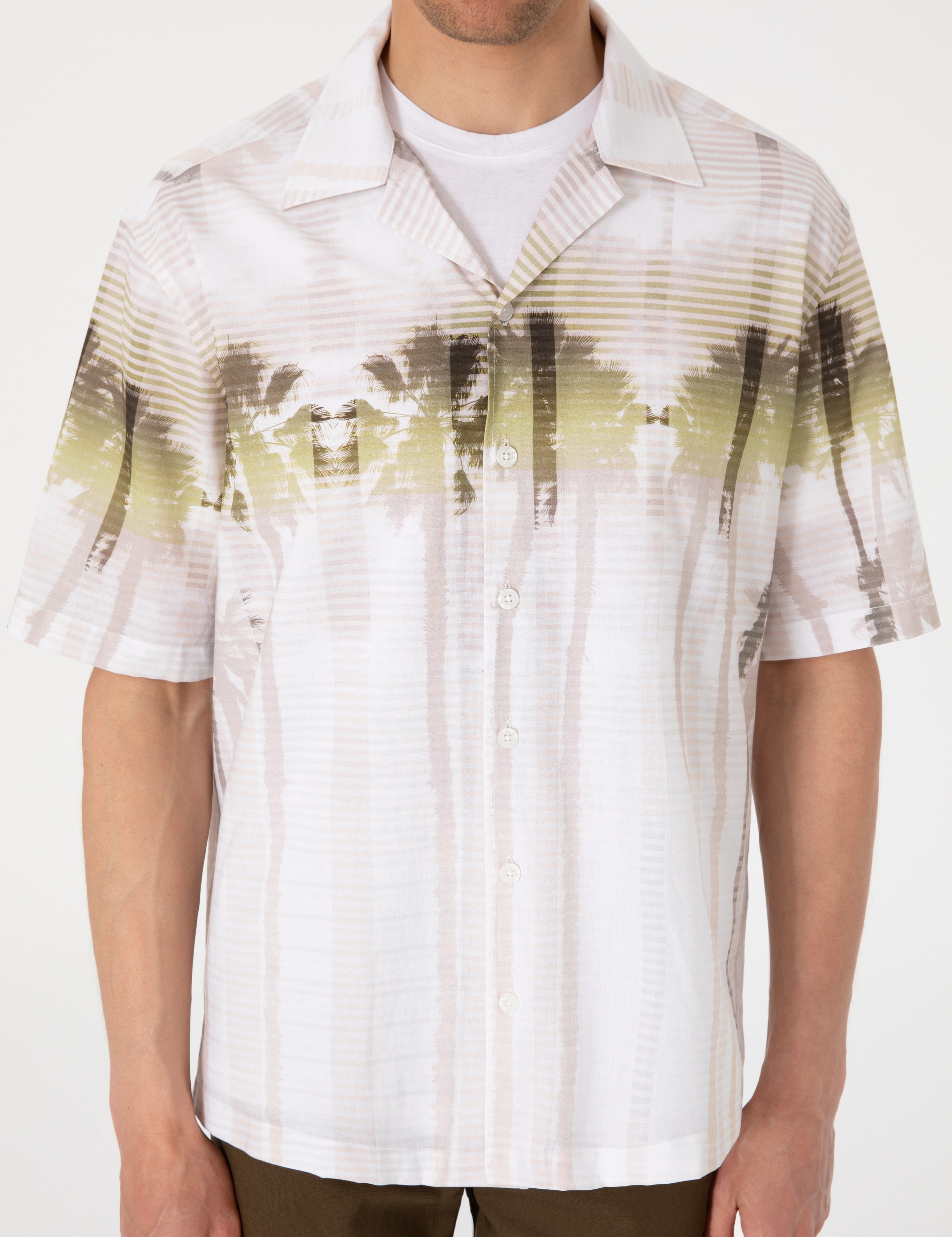 Haki Oversize Kısa Kollu Gömlek - Image 7