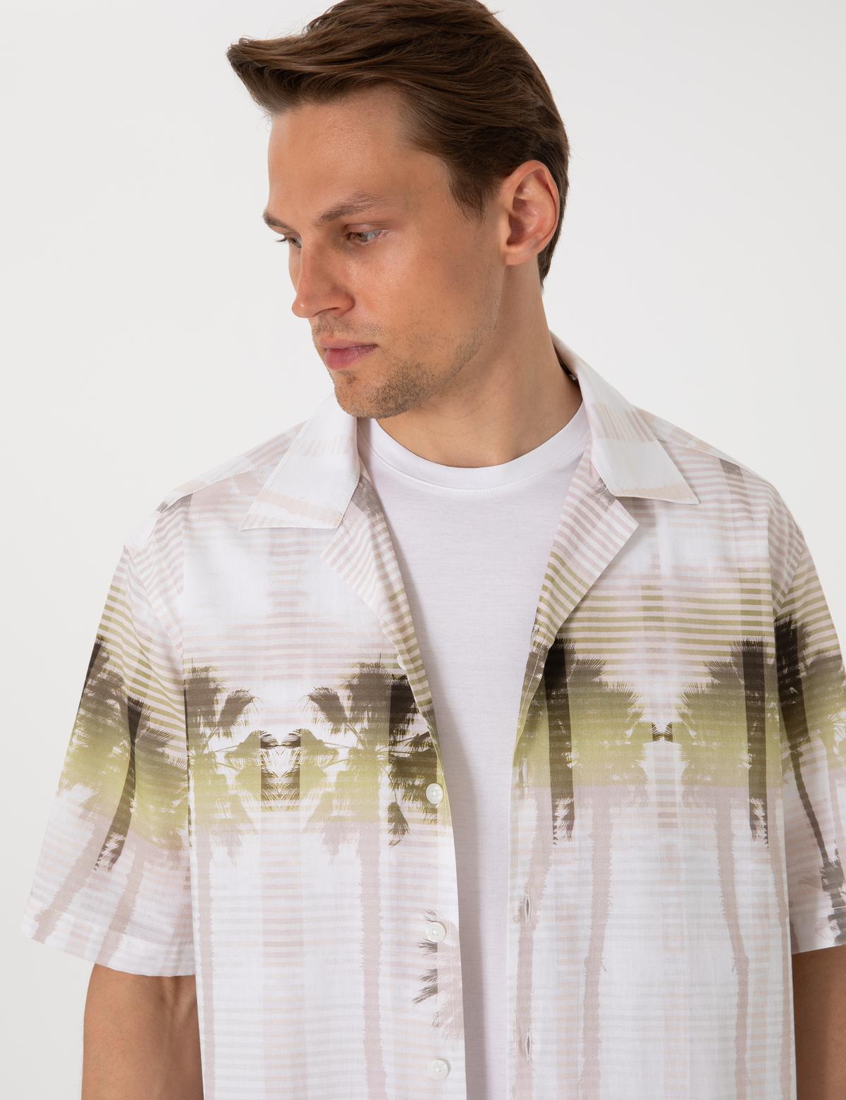 Haki Oversize Kısa Kollu Gömlek - 50304517005