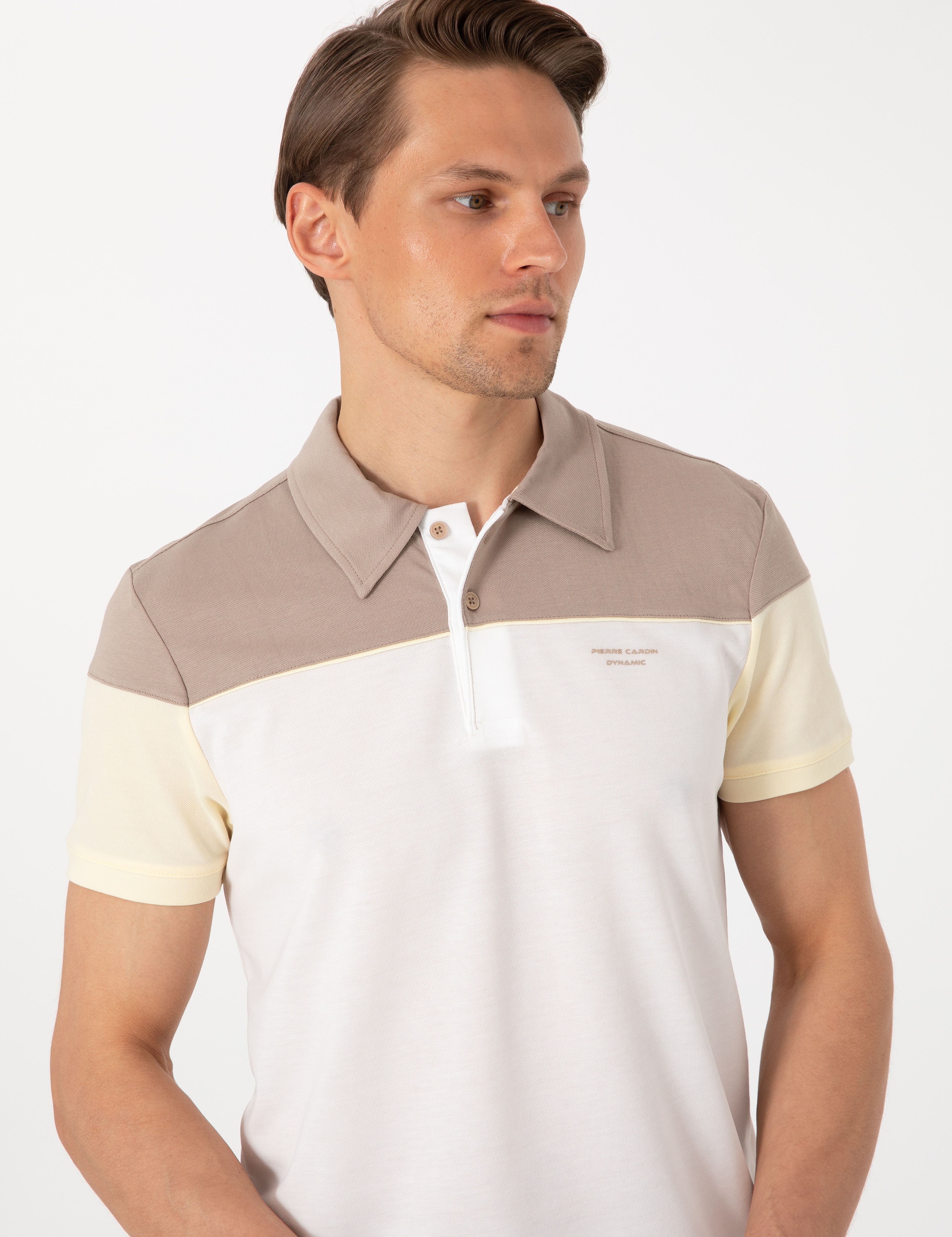 Ekru Slim Fit Tişört - Image 2