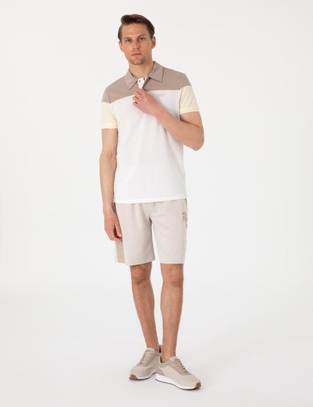 Ekru Slim Fit Tişört - 50302642193