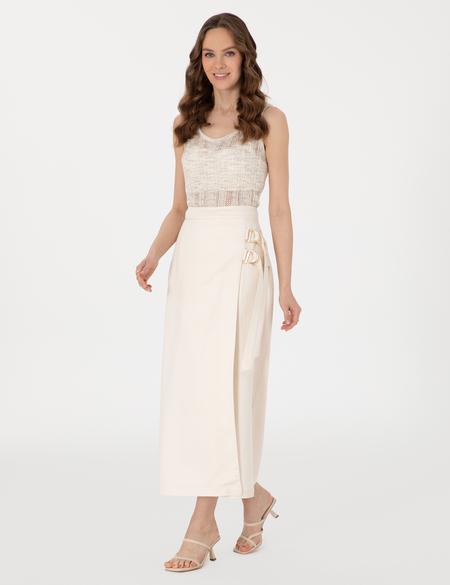 Ekru A Kesim Dokuma Etek - 50301232001