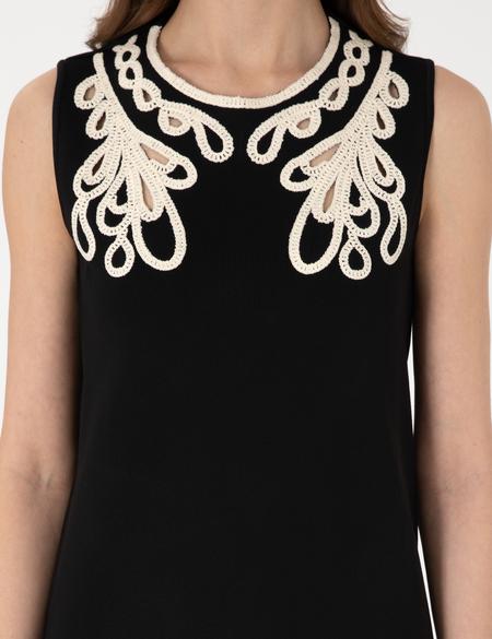 Siyah A Kesim Triko Elbise - 50308039012