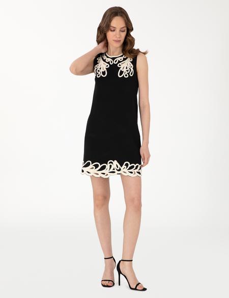 Siyah A Kesim Triko Elbise - 50308039012