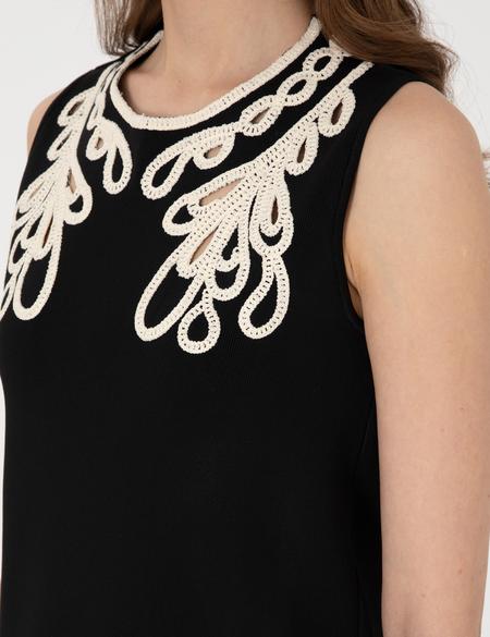 Siyah A Kesim Triko Elbise - 50308039012