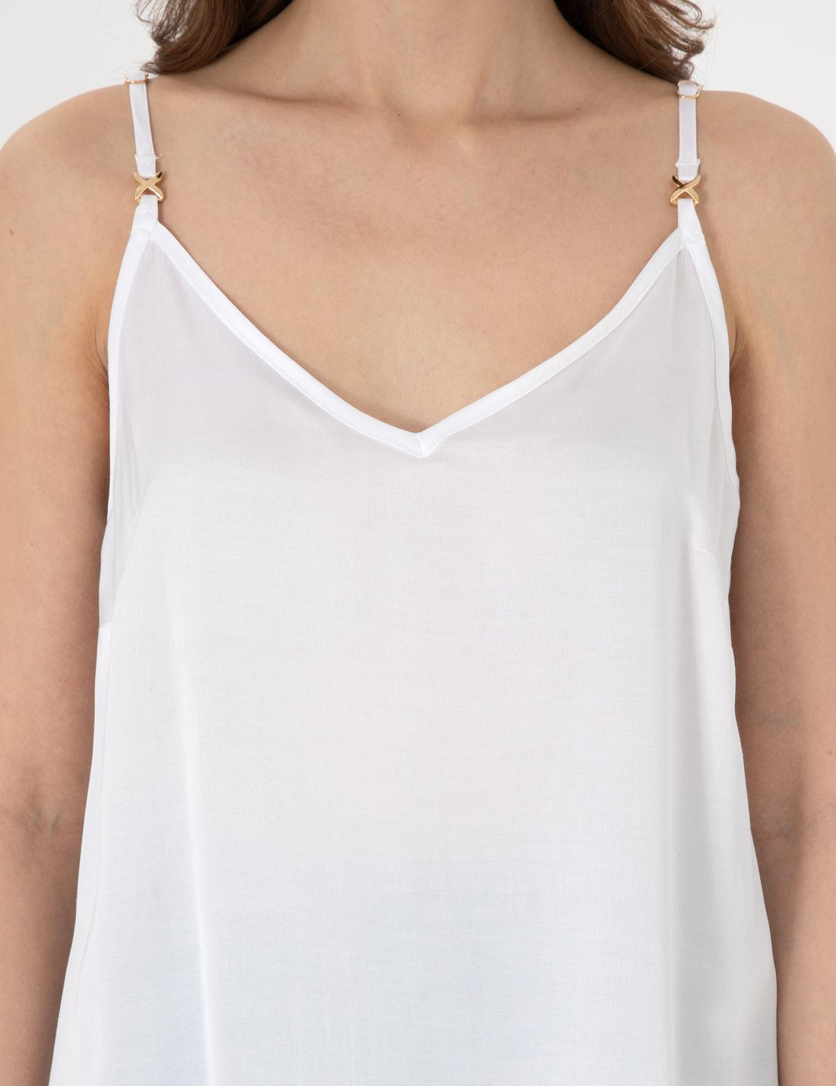 Beyaz Regular Fit Bluz - 50301166002