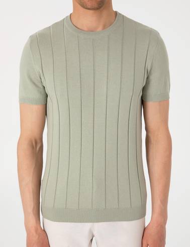 Çağla Slim Fit %100 Pamuk Bisiklet Yaka Triko Tişört