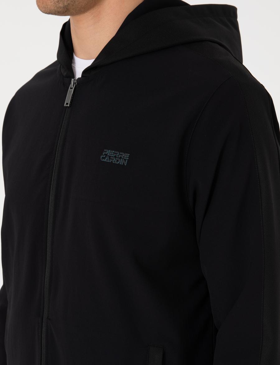 Siyah Regular Fit Eşofman Üstü