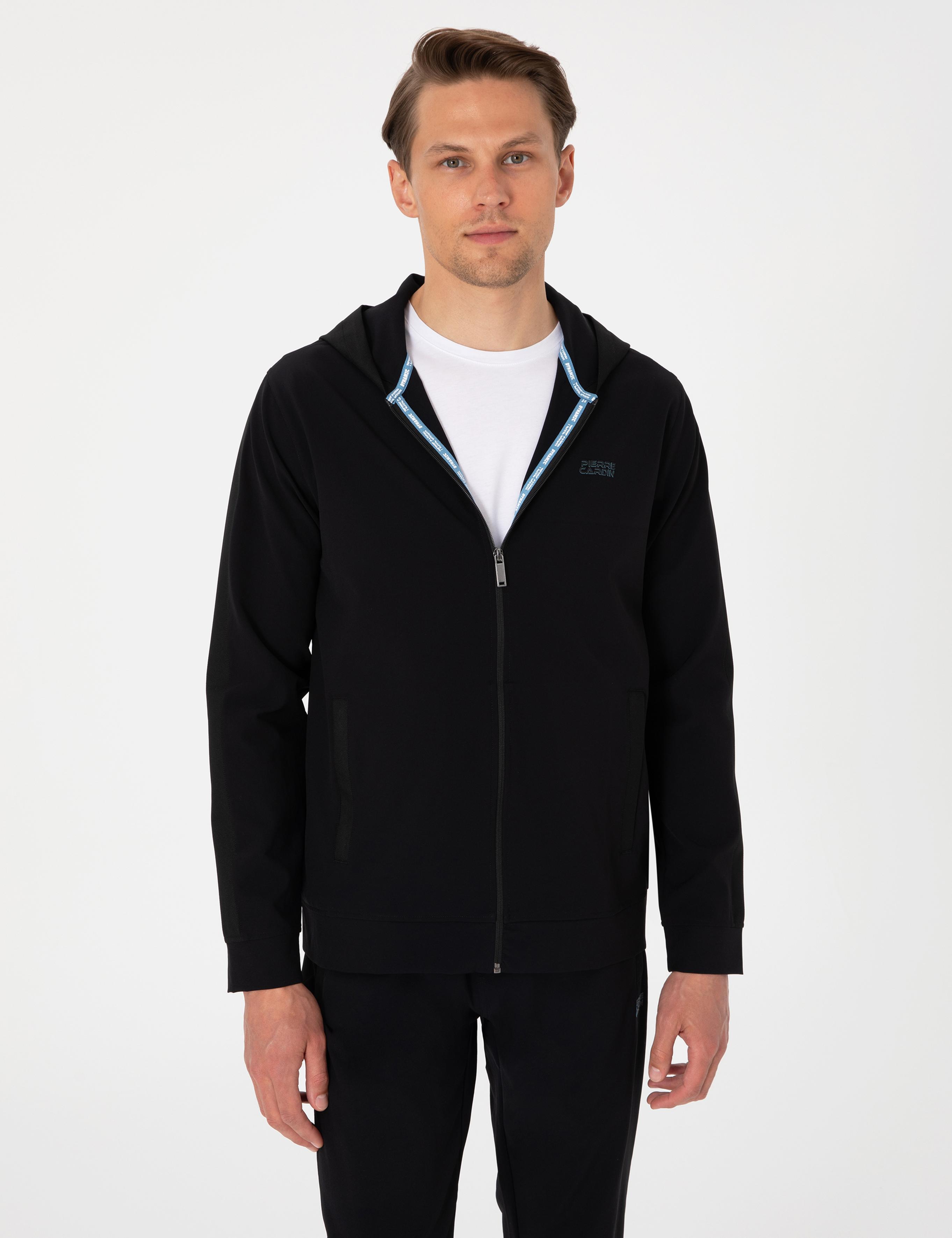 Siyah Regular Fit Eşofman Üstü