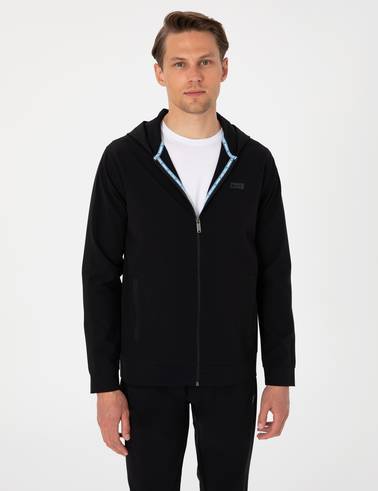 Siyah Regular Fit Eşofman Üstü