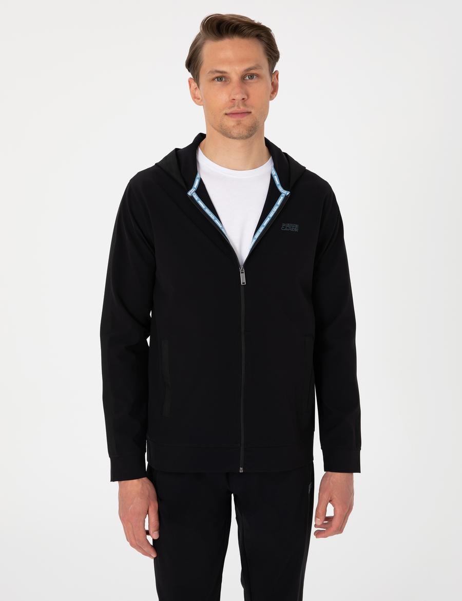 Siyah Regular Fit Eşofman Üstü