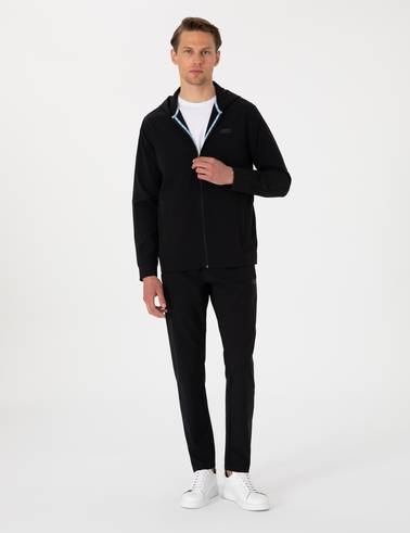 Siyah Regular Fit Eşofman Üstü