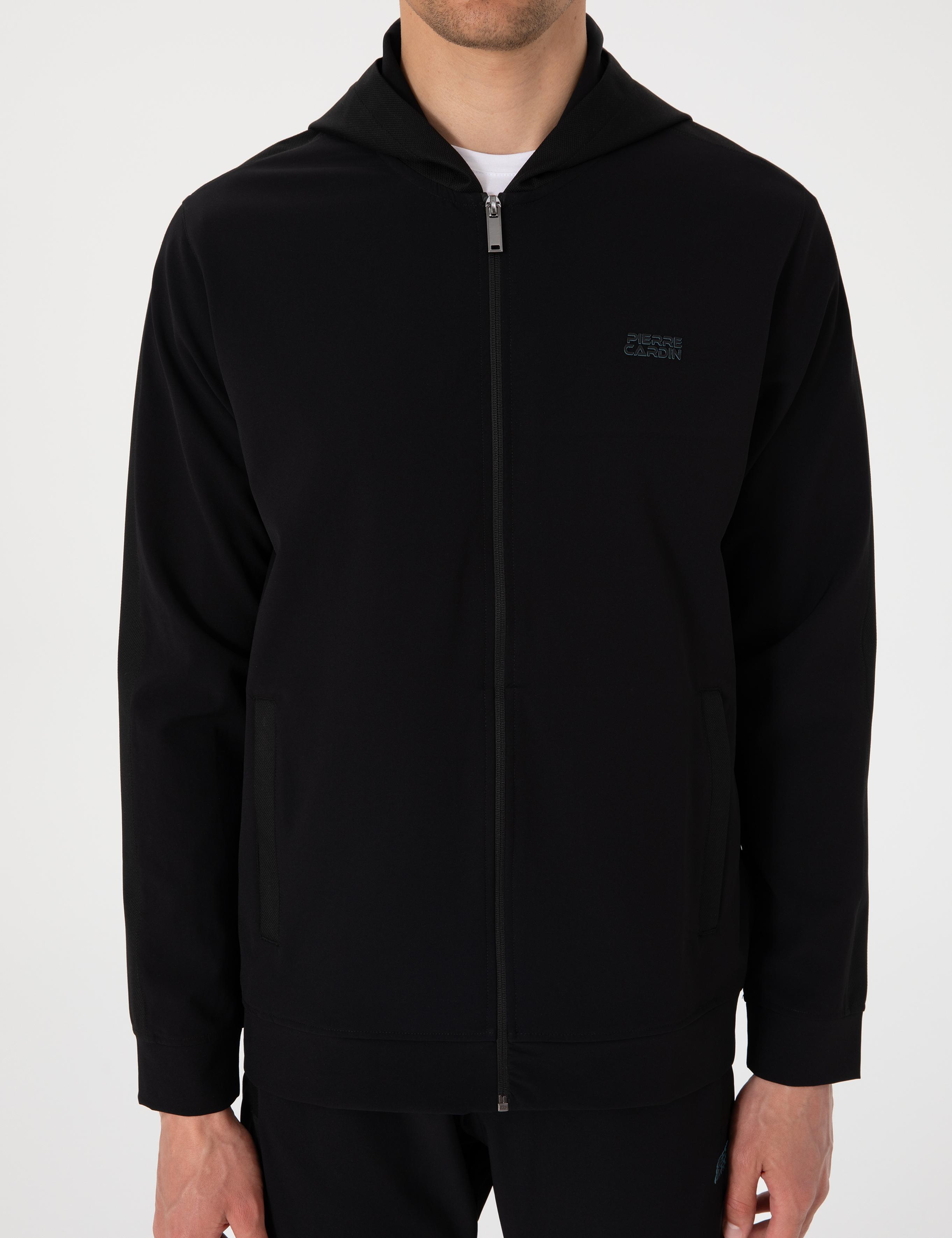 Siyah Regular Fit Eşofman Üstü