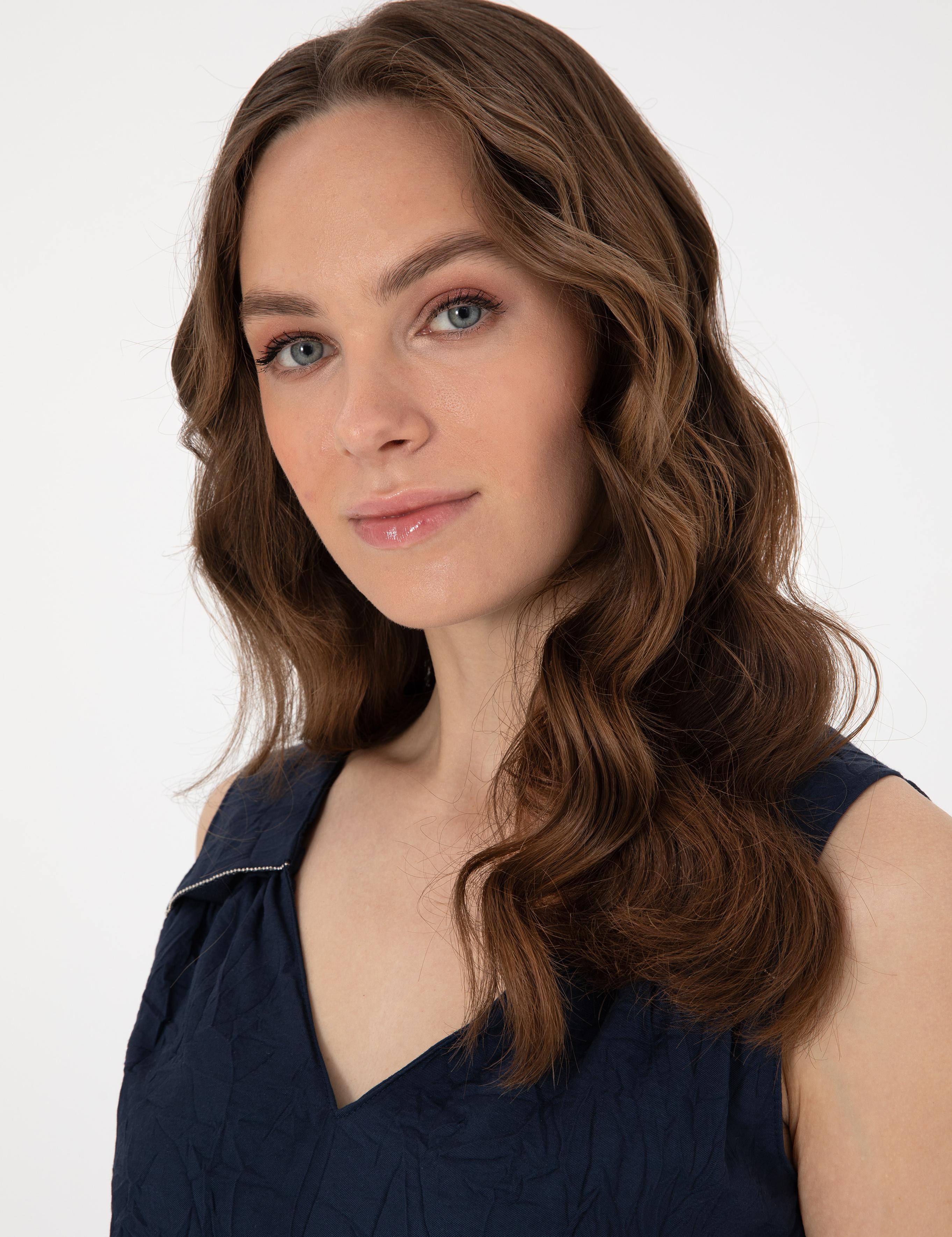 Lacivert Regular Fit Bluz