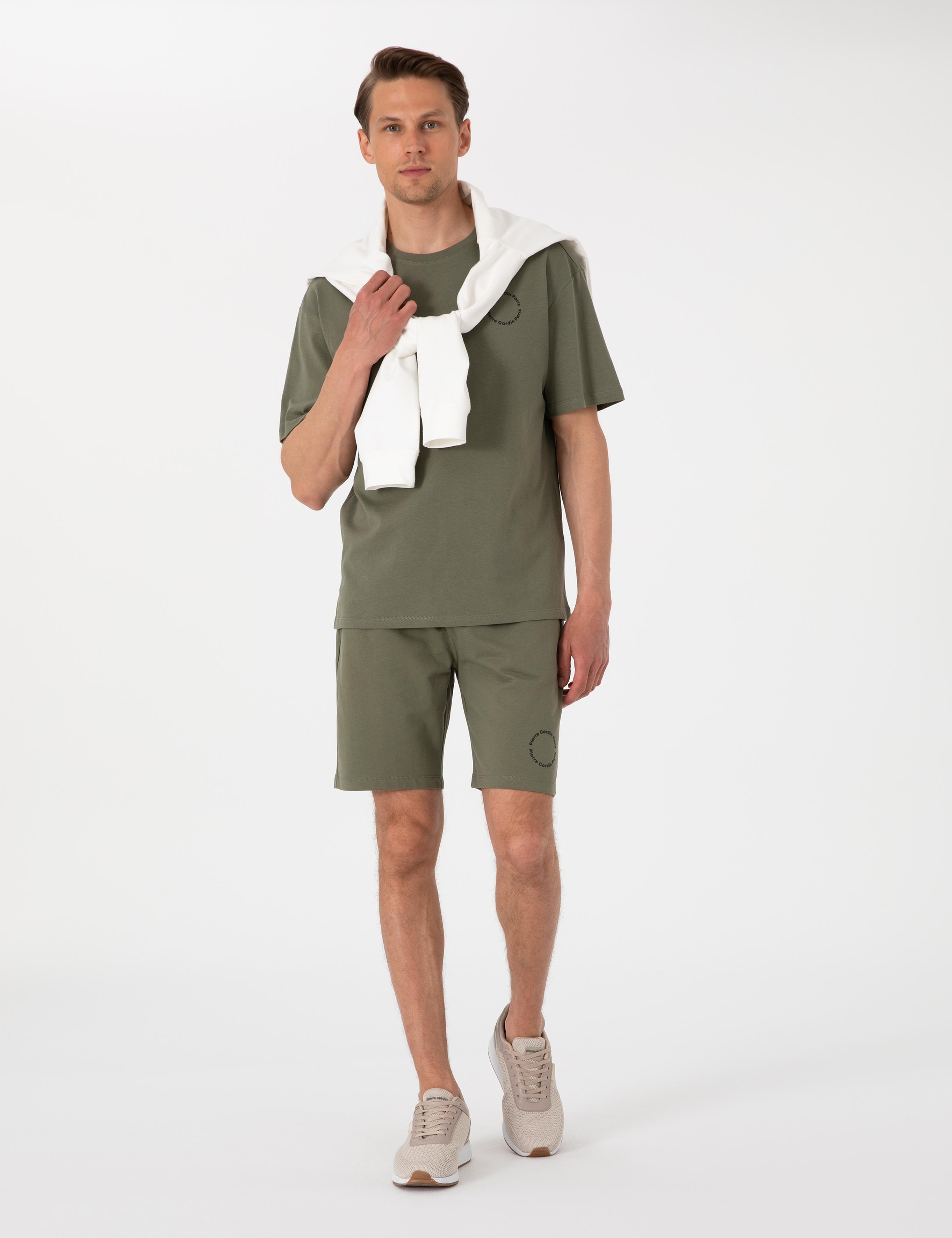 Haki Regular Fit Örme Şort