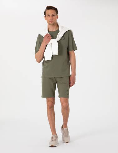 Haki Regular Fit Örme Şort