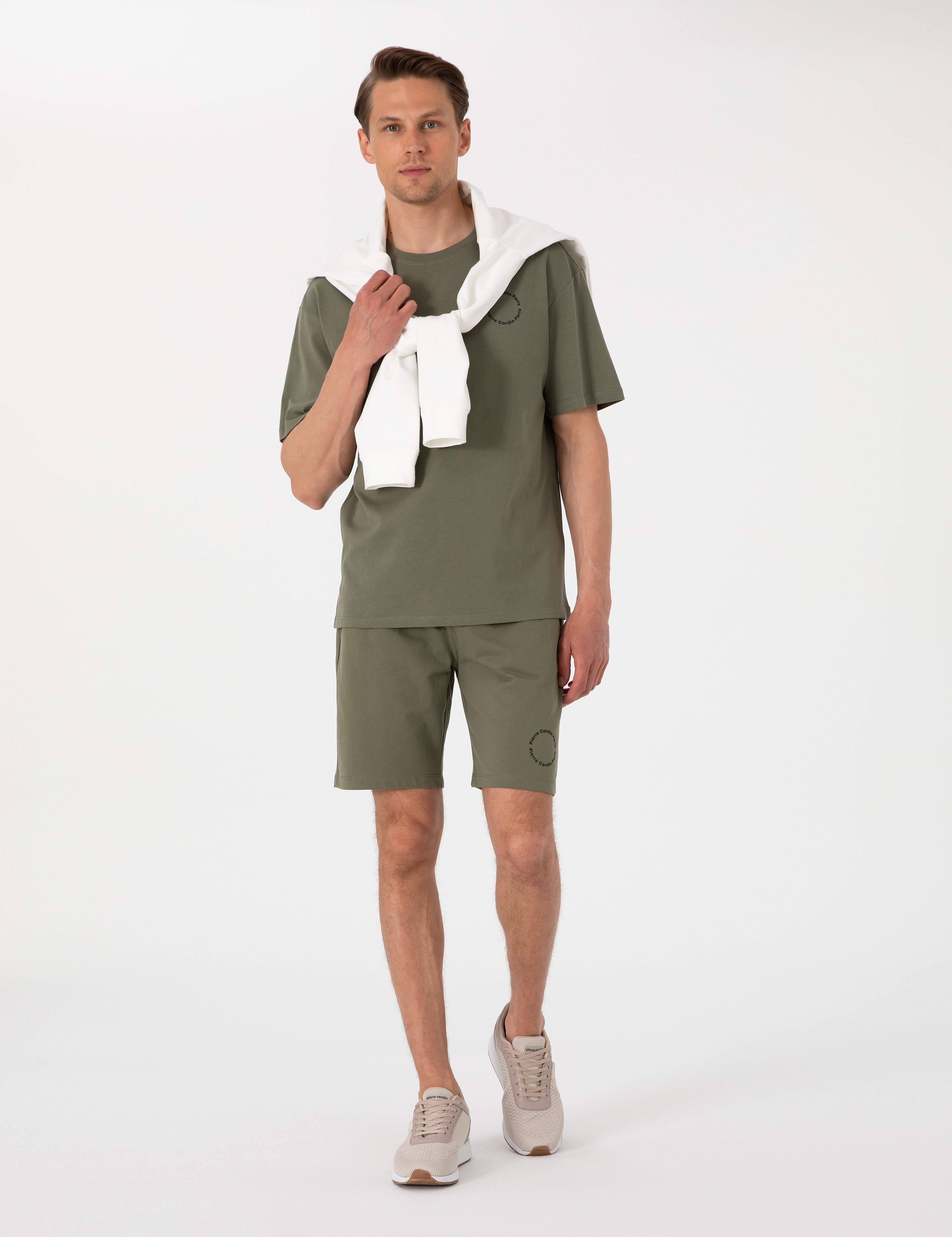 Haki Regular Fit Örme Şort - Image 1