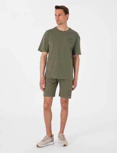 Haki Regular Fit Örme Şort