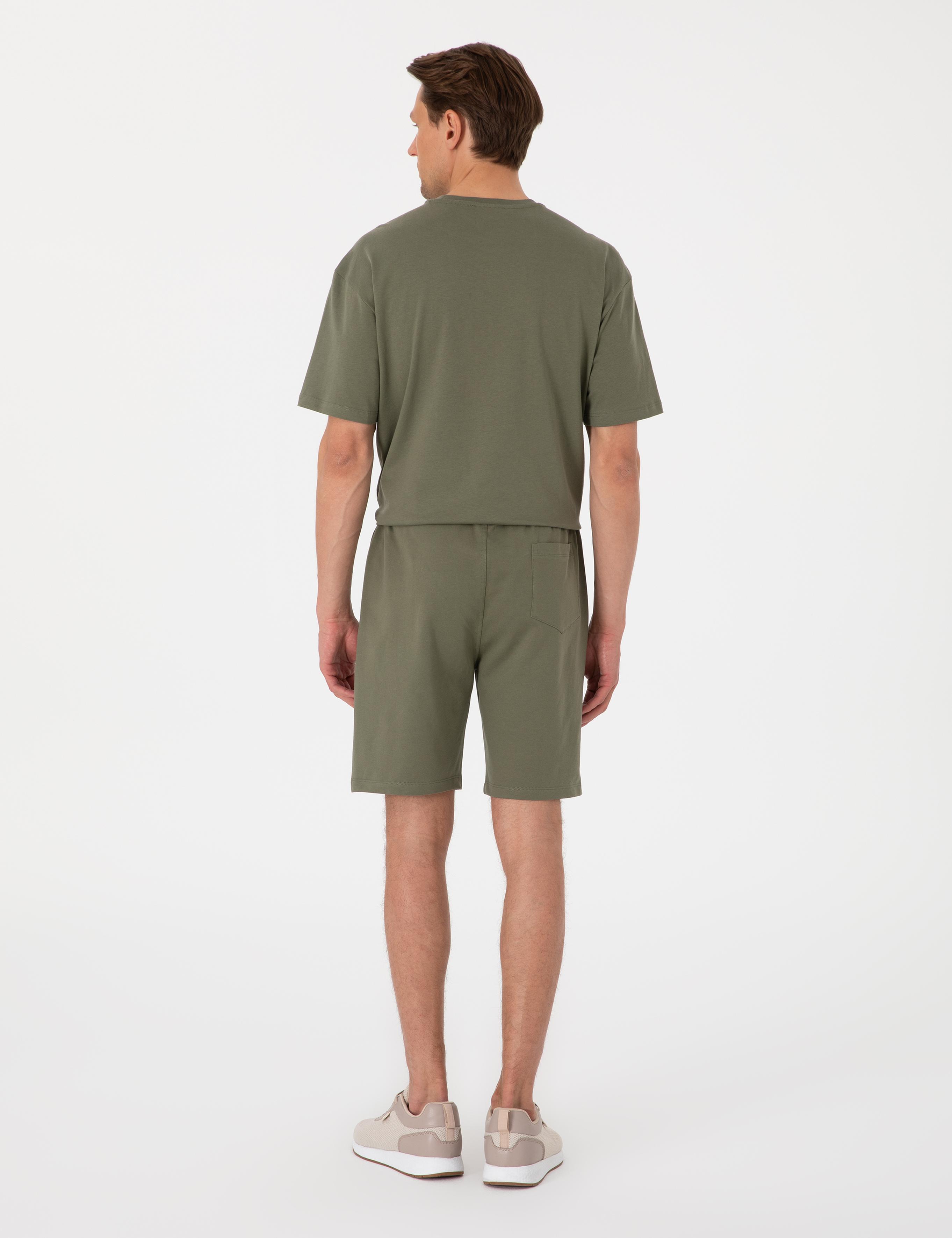 Haki Regular Fit Örme Şort