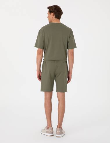 Haki Regular Fit Örme Şort
