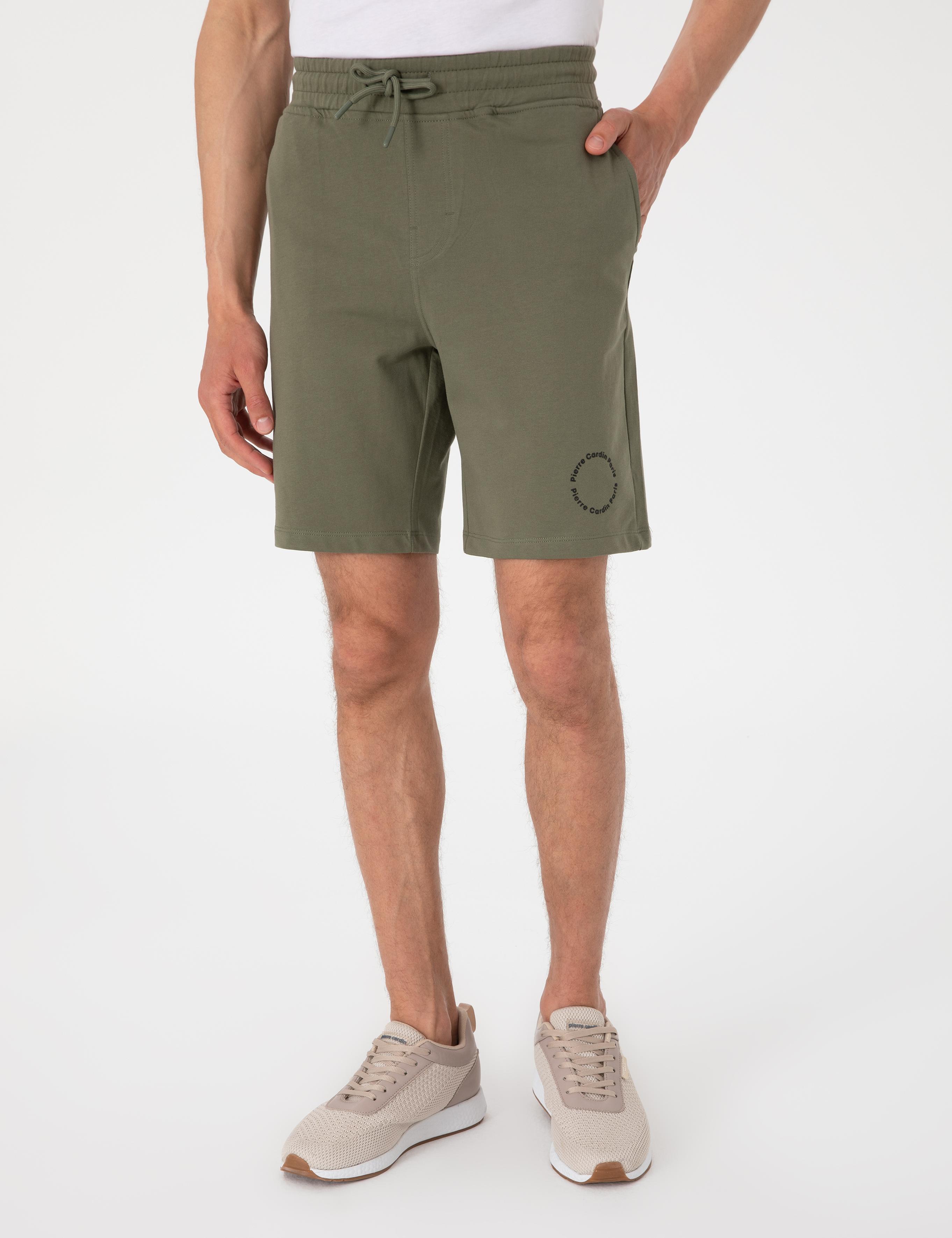 Haki Regular Fit Örme Şort