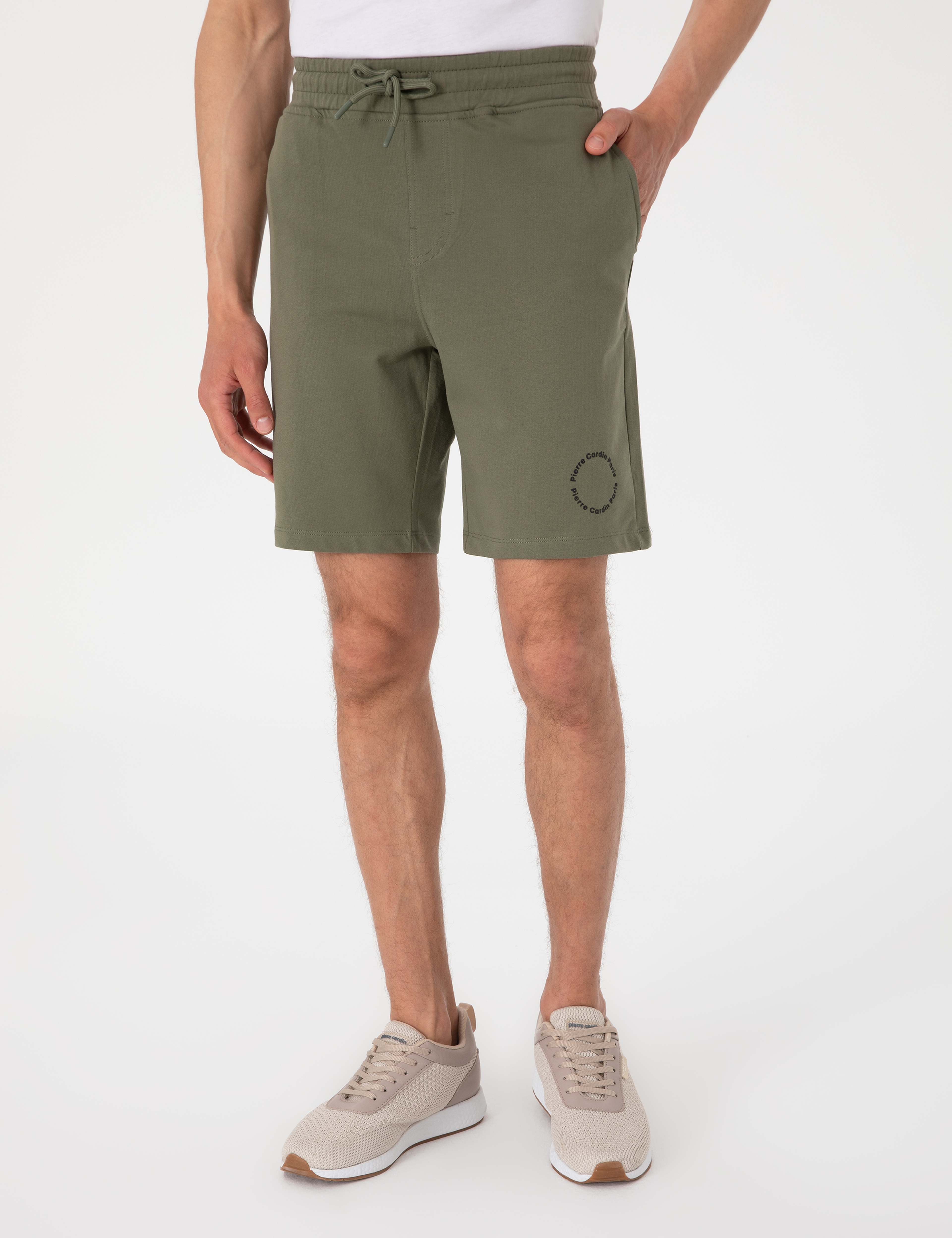 Haki Regular Fit Örme Şort - Image 2