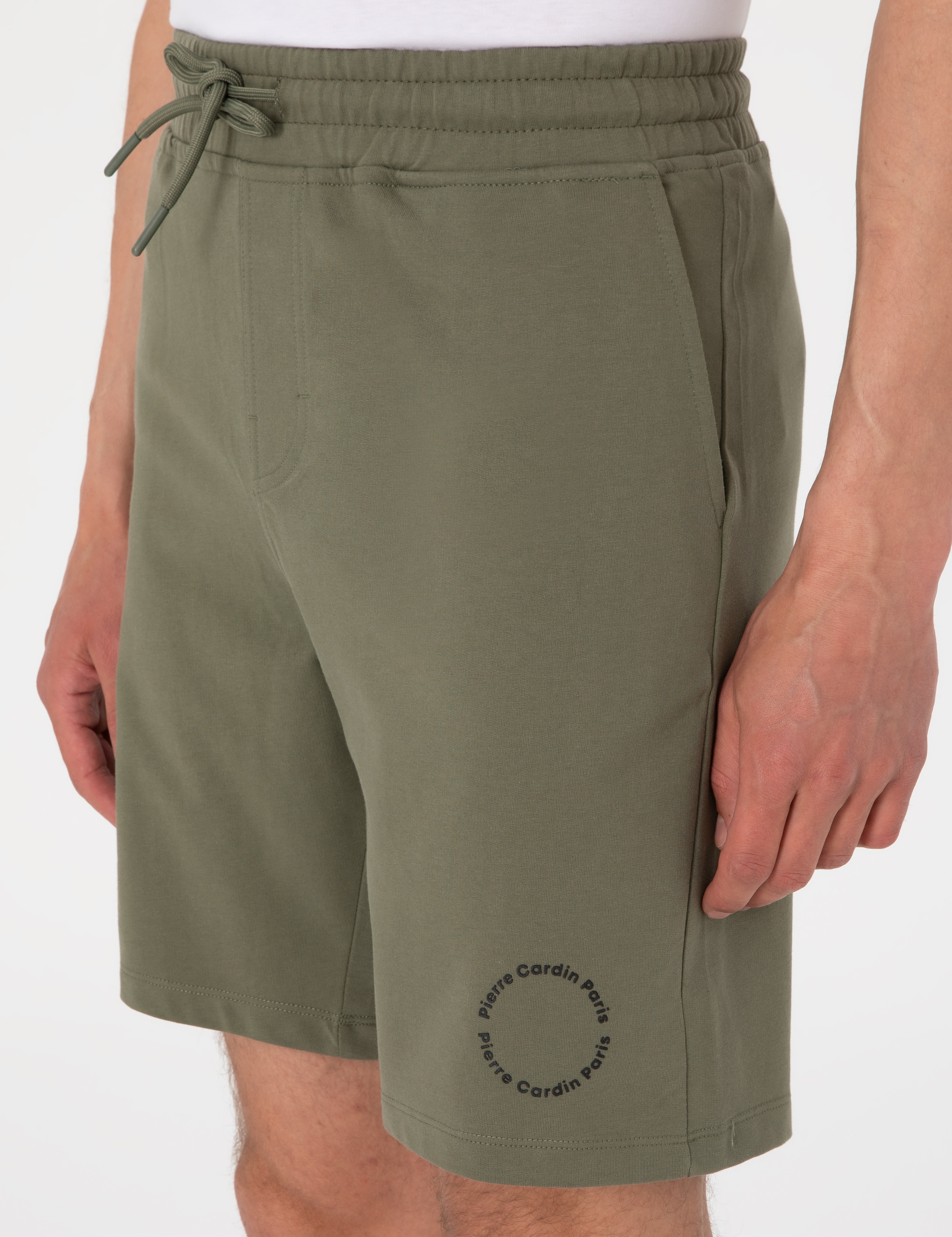 Haki Regular Fit Örme Şort - Image 5