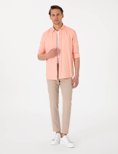 Mercan Oxford Slim Fit Kolay Ütülenebilir Gömlek