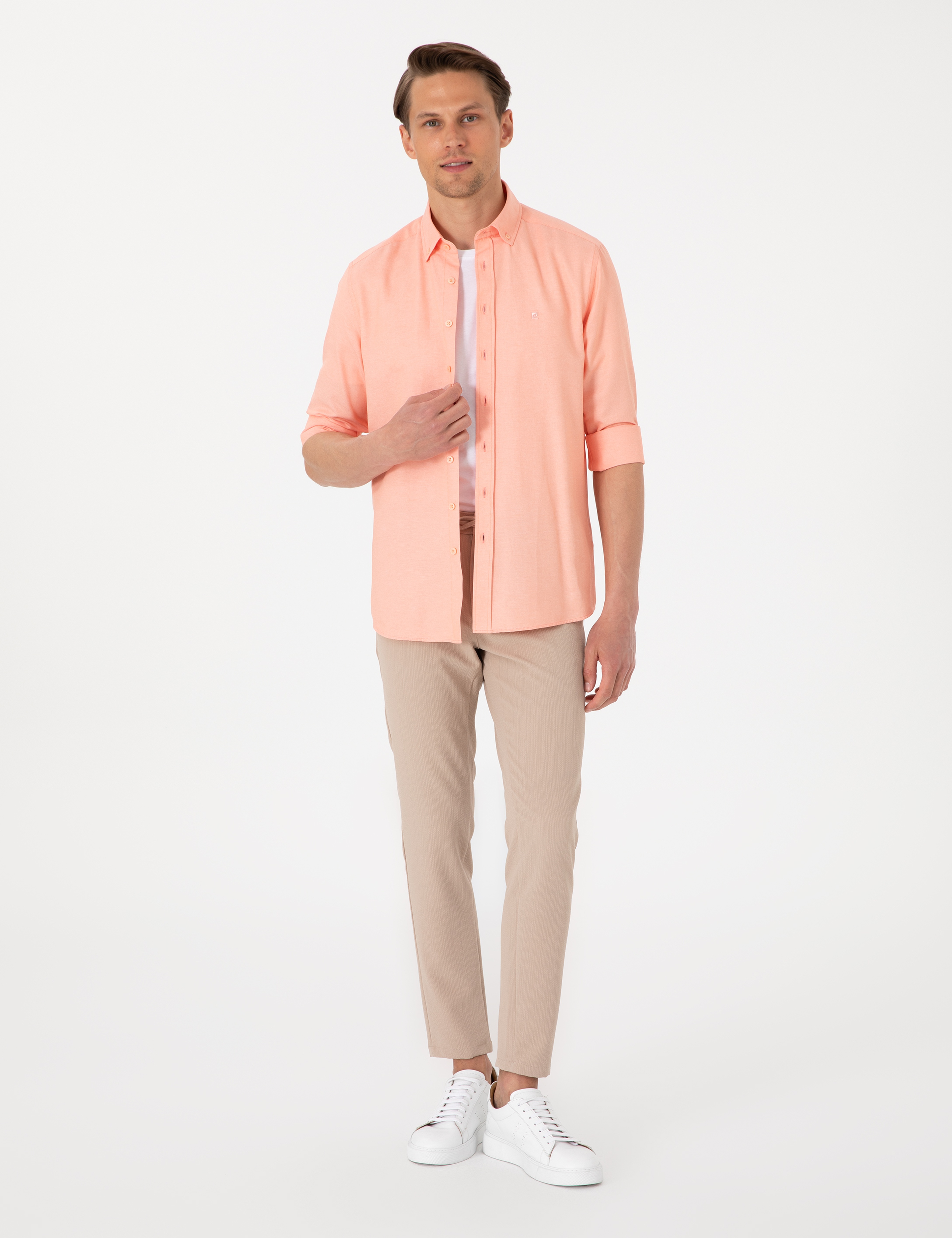 Mercan Oxford Slim Fit Kolay Ütülenebilir Gömlek