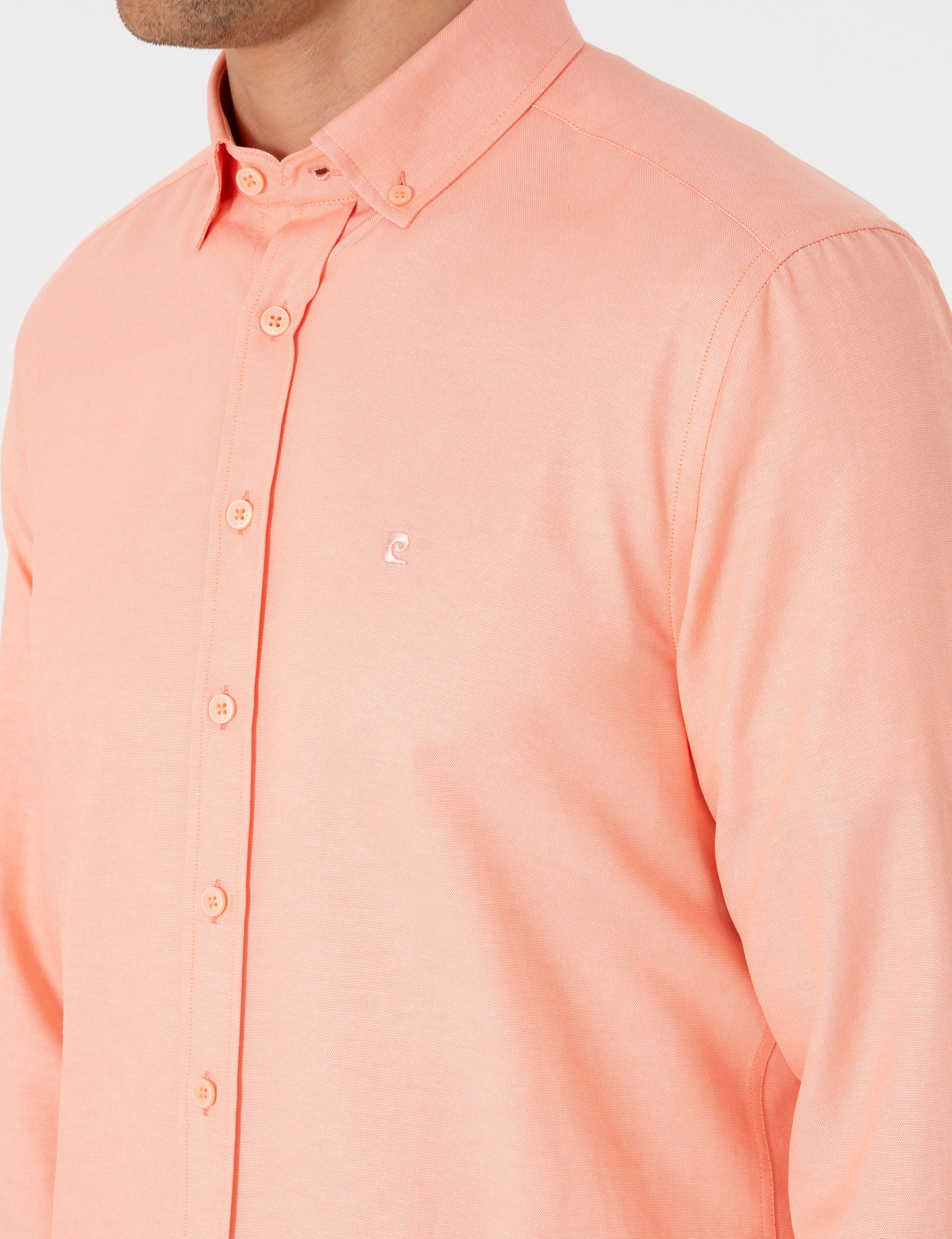 Mercan Oxford Slim Fit Kolay Ütülenebilir Gömlek - Image 7