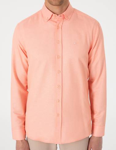 Mercan Oxford Slim Fit Kolay Ütülenebilir Gömlek