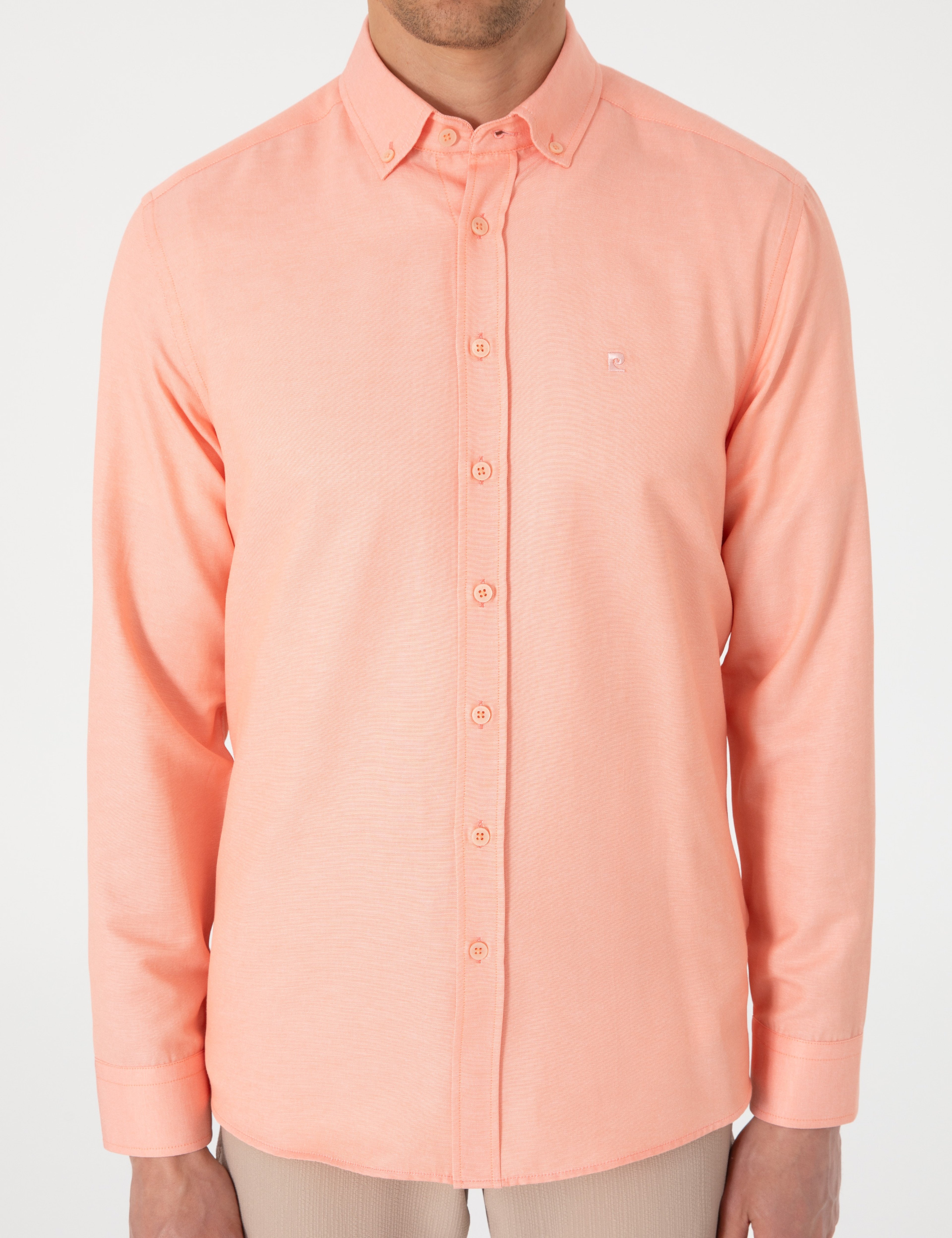 Mercan Oxford Slim Fit Kolay Ütülenebilir Gömlek - Image 6