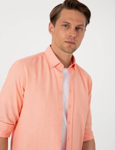 Mercan Oxford Slim Fit Kolay Ütülenebilir Gömlek