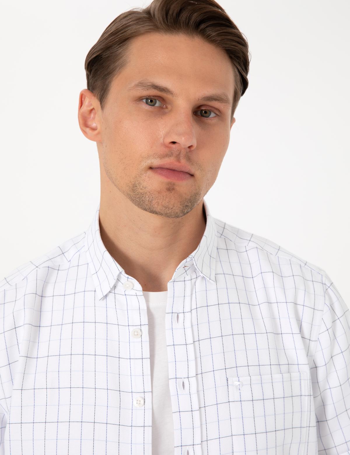 Beyaz Regular Fit Kısa Kollu Gömlek - 50307066006