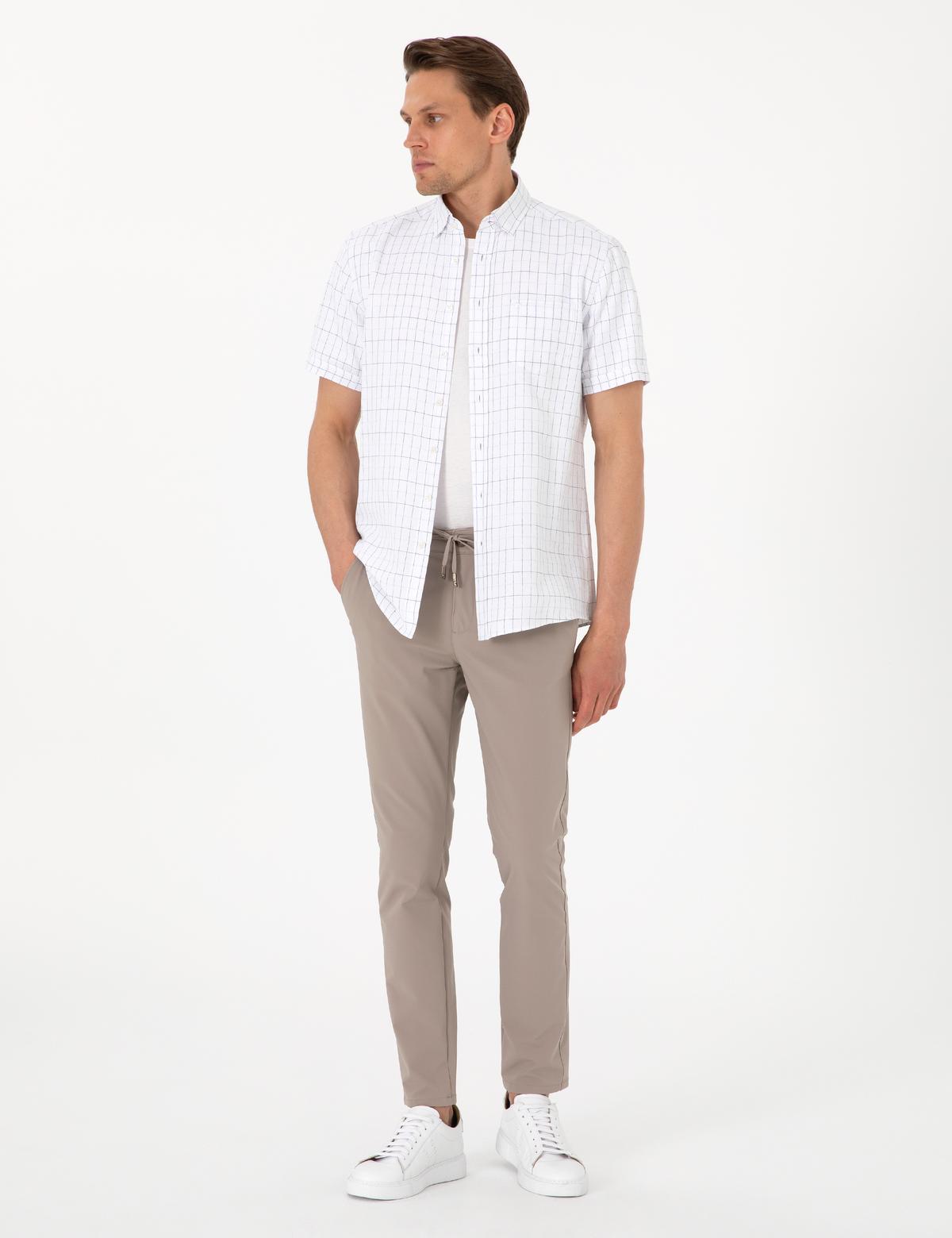 Beyaz Regular Fit Kısa Kollu Gömlek - 50307066006