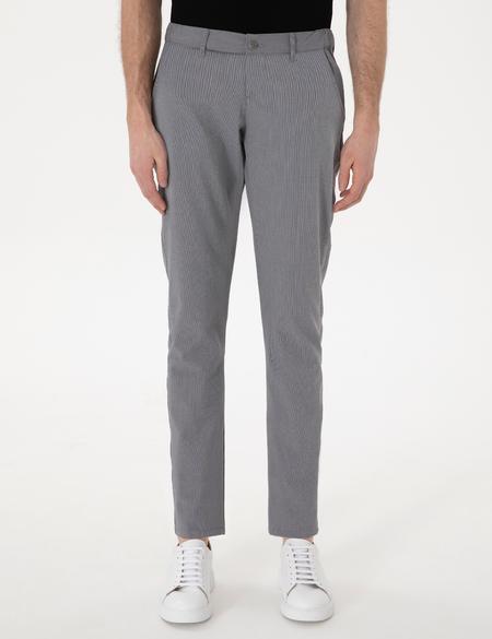 Gri Slim Fit Gofre Kanvas Pantolon - 50308099040