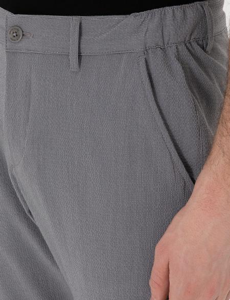 Gri Slim Fit Gofre Kanvas Pantolon - 50308099040