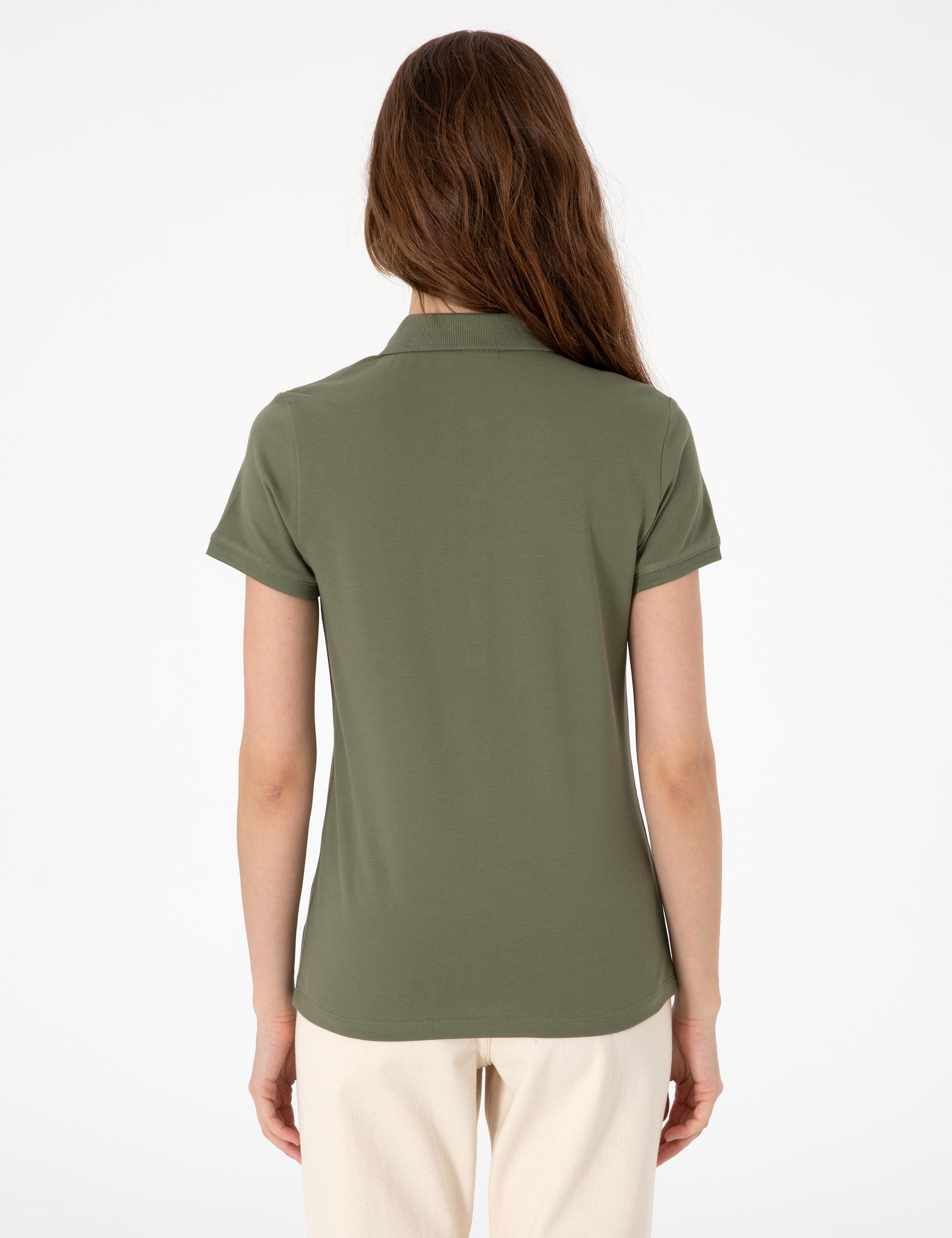 Haki Regular Fit Pamuklu Polo Yaka Basic Tişört