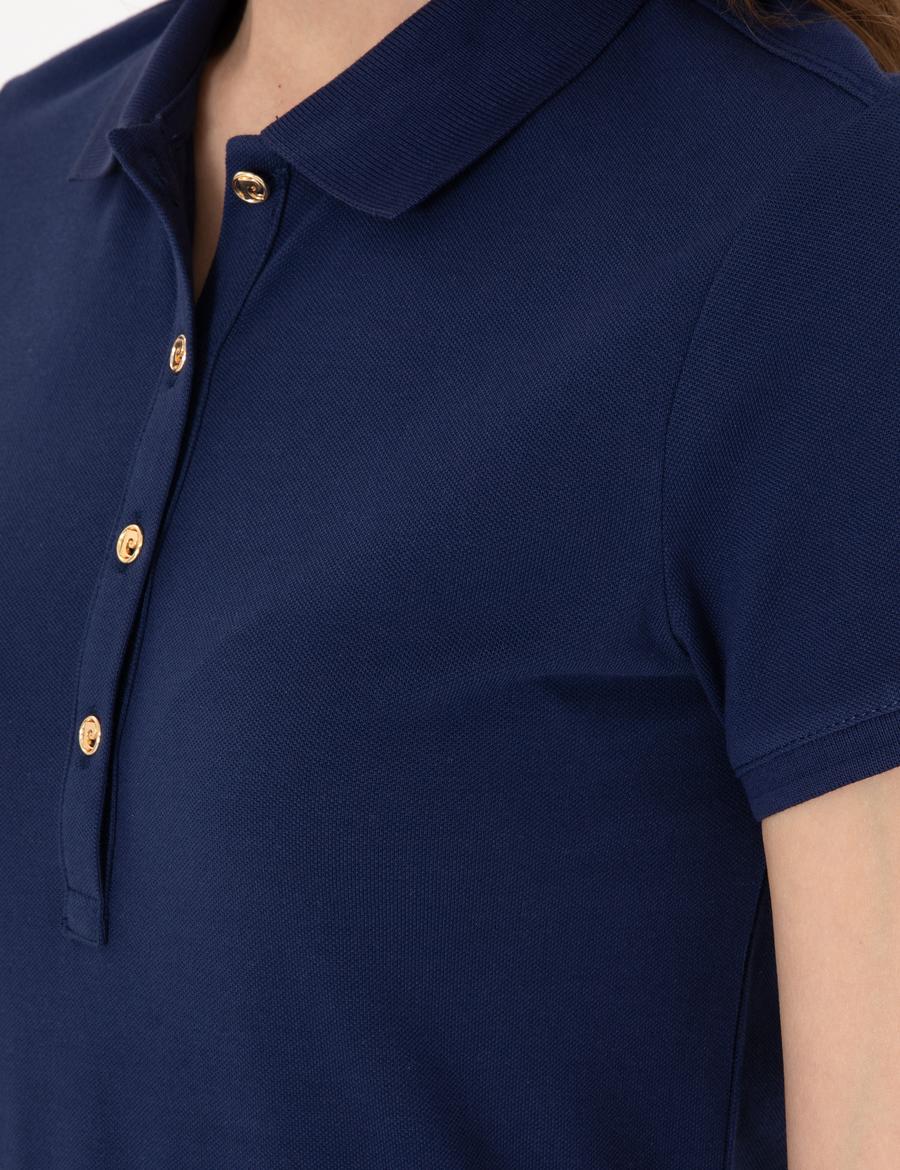 Lacivert Regular Fit Pamuklu Polo Yaka Basic Tişört