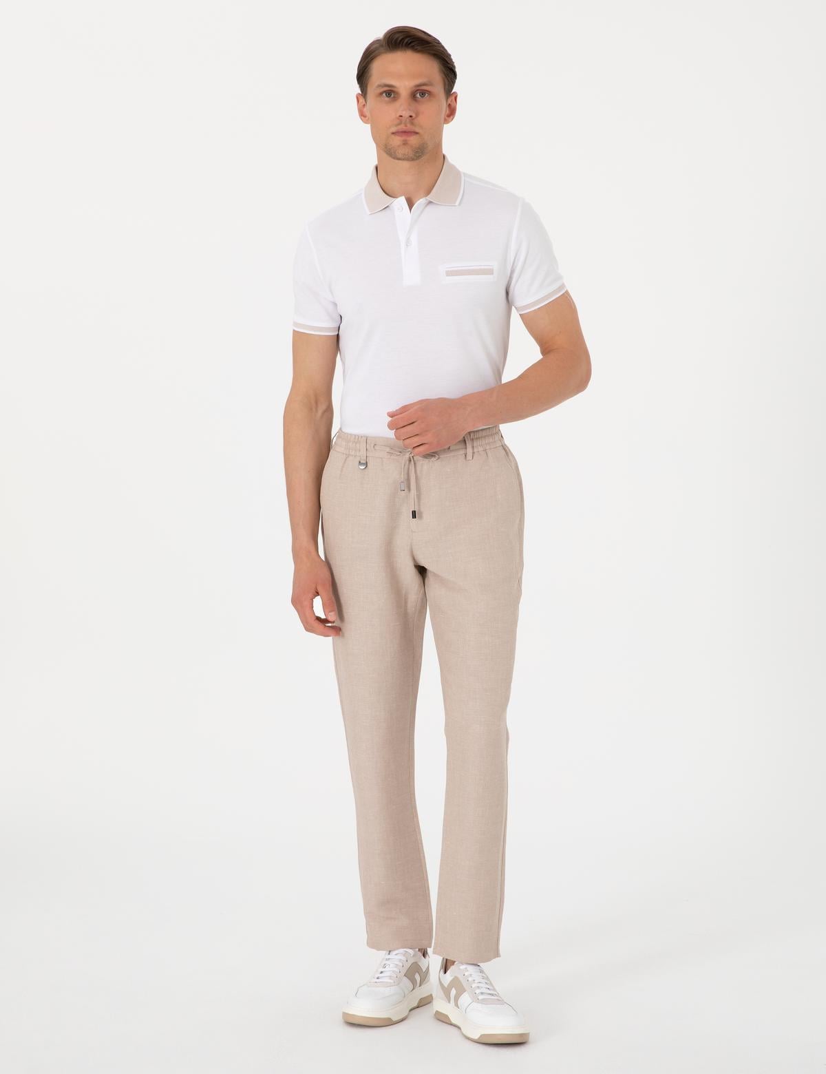 Beyaz Slim Fit Tişört - 50307562011