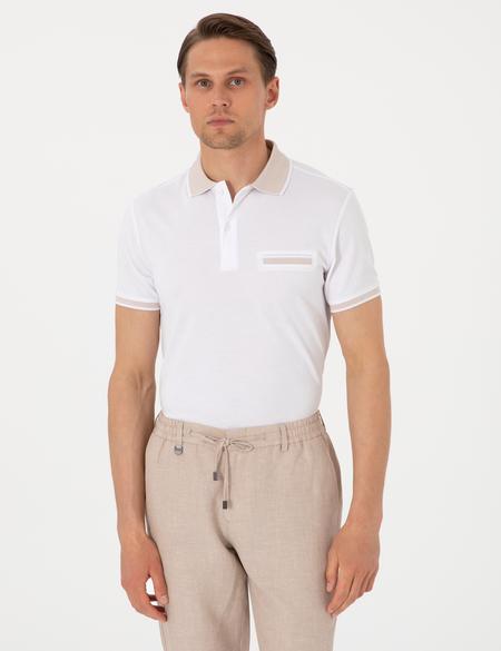 Beyaz Slim Fit Tişört - 50307562011