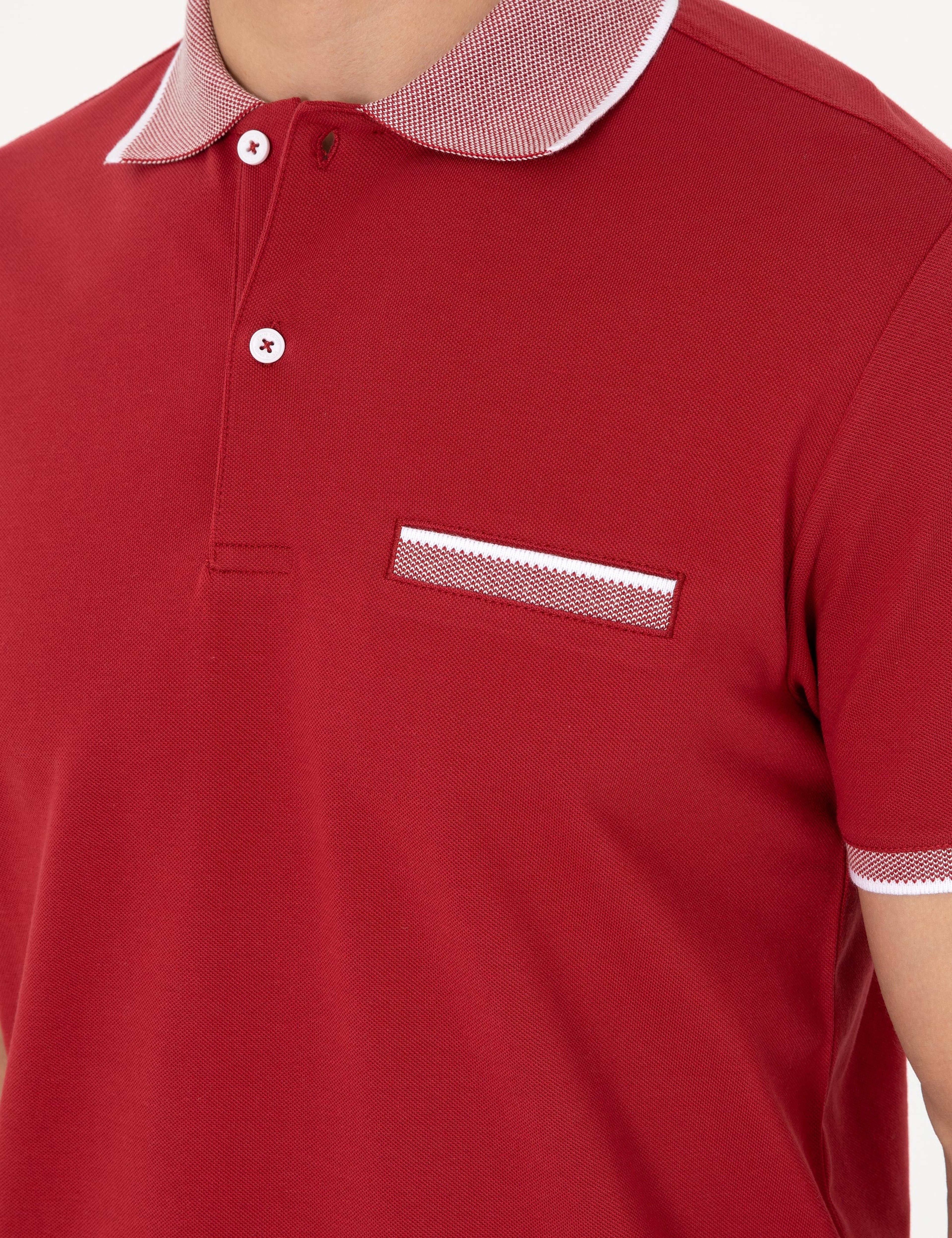 Nar Çiçeği Slim Fit %100 Pamuk Düğmeli Polo Yaka Tişört