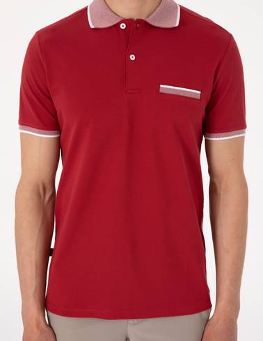 Nar Çiçeği Slim Fit %100 Pamuk Düğmeli Polo Yaka Tişört