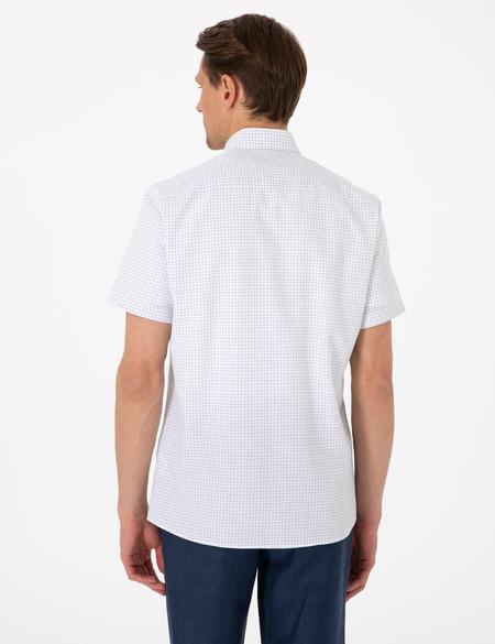 Lacivert Kareli Regular Fit Kısa Kollu Gömlek - 50307262010