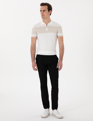 Siyah Slim Fit Kanvas Pantolon