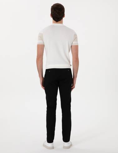 Siyah Slim Fit Kanvas Pantolon