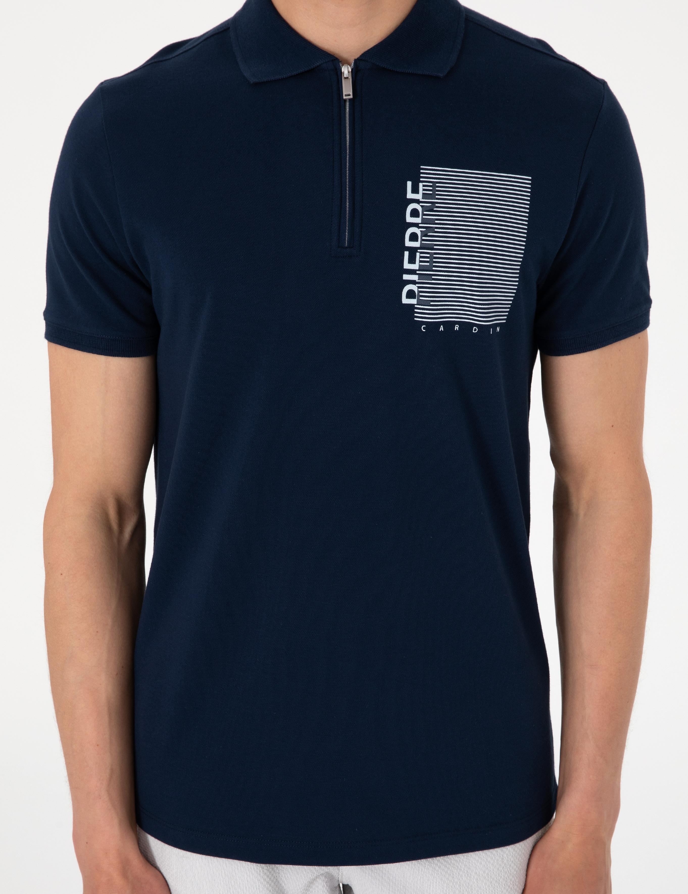 Lacivert Slim Fit Polo Yaka Tişört