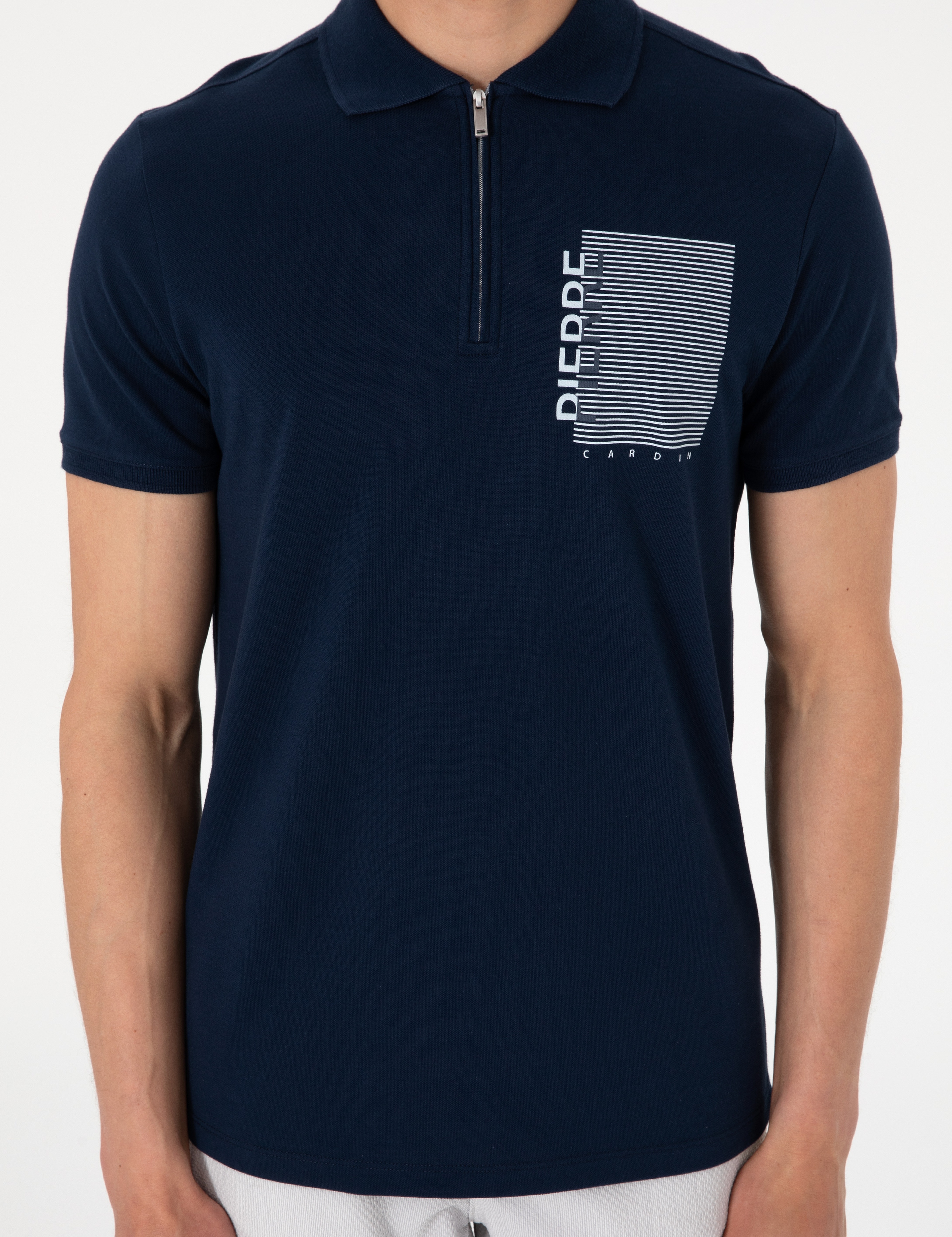 Lacivert Slim Fit Polo Yaka Tişört - Image 6