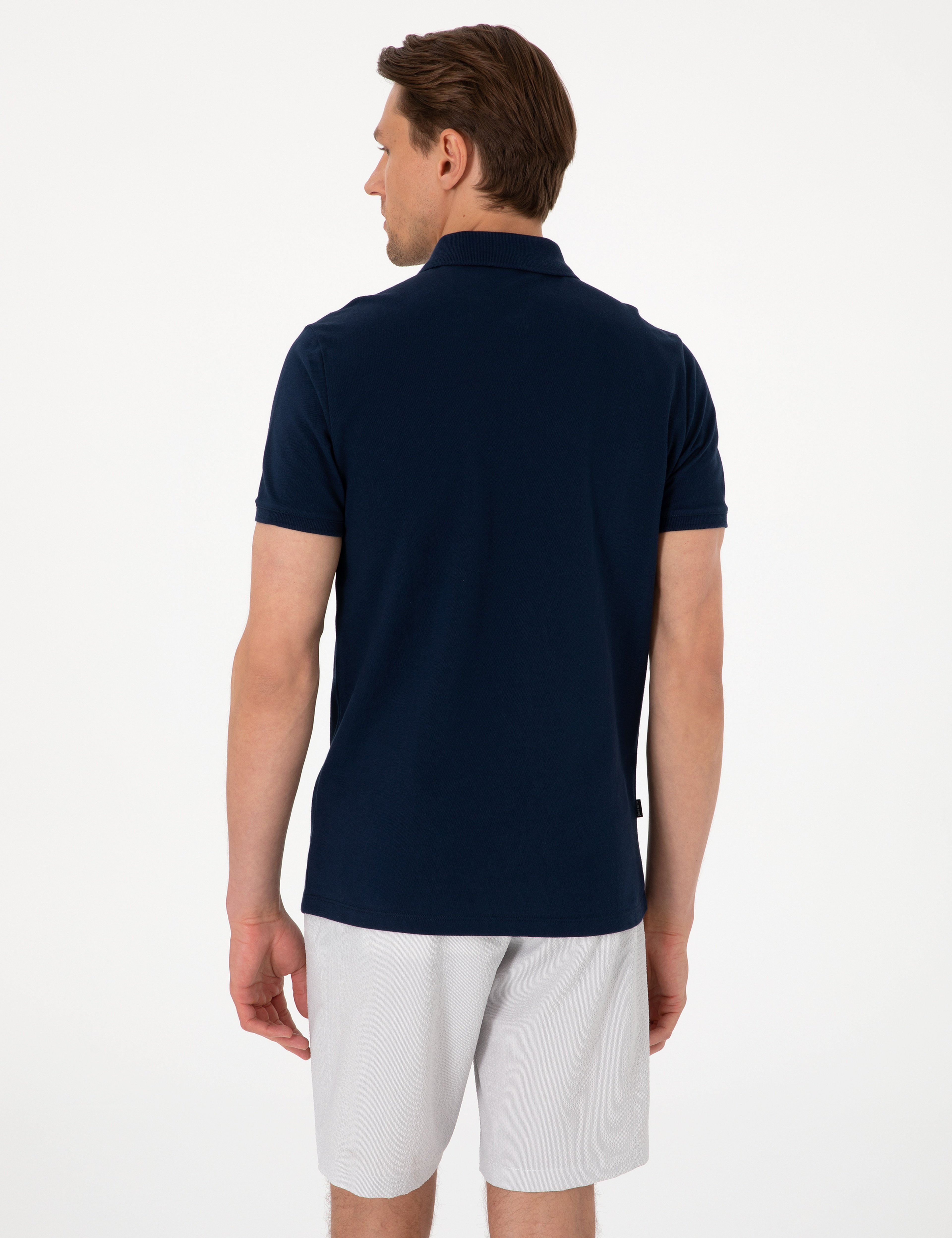 Lacivert Slim Fit Polo Yaka Tişört